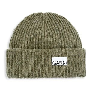 NWT GANNI Beanie Dusty Olive